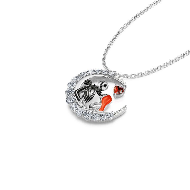 Midnight Moon Skull Necklace
