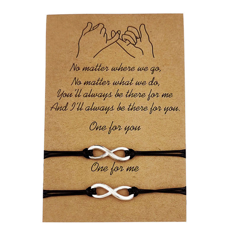 Heart-shaped Sunflower Wax Line Hand-woven Couple Friendship Card Bracelet