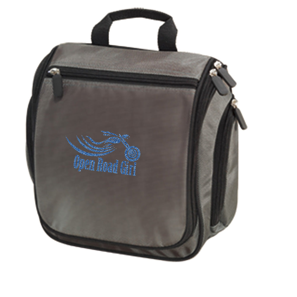 Travel Hanging Toiletry Bag by Open Road Girl, Choose your Logo color!