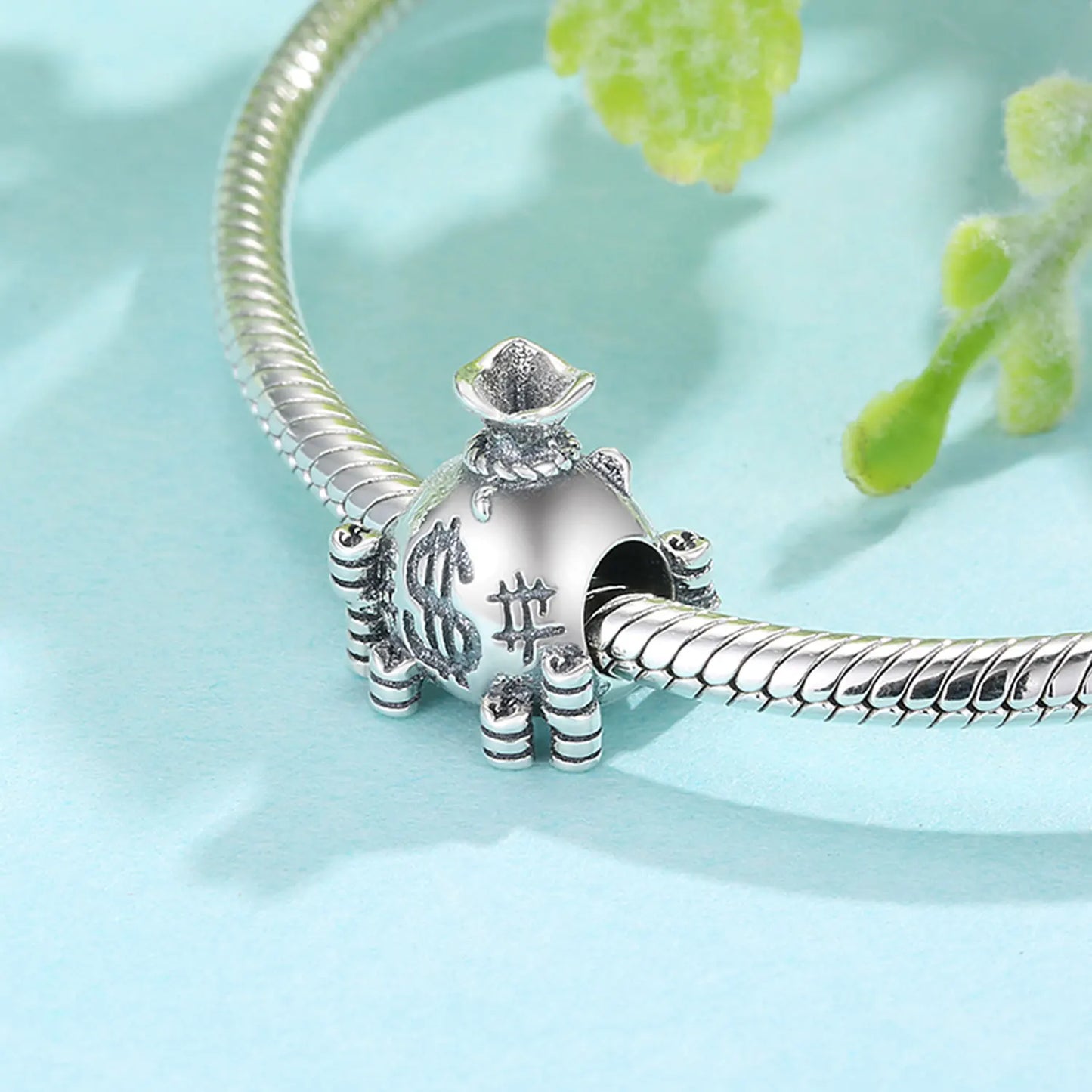 US Dollar Money Bag Charm Real 925 Sterling Silver Lucky Beads for Women Charm Bracelet Necklace Fashions Jewelry Making Gift