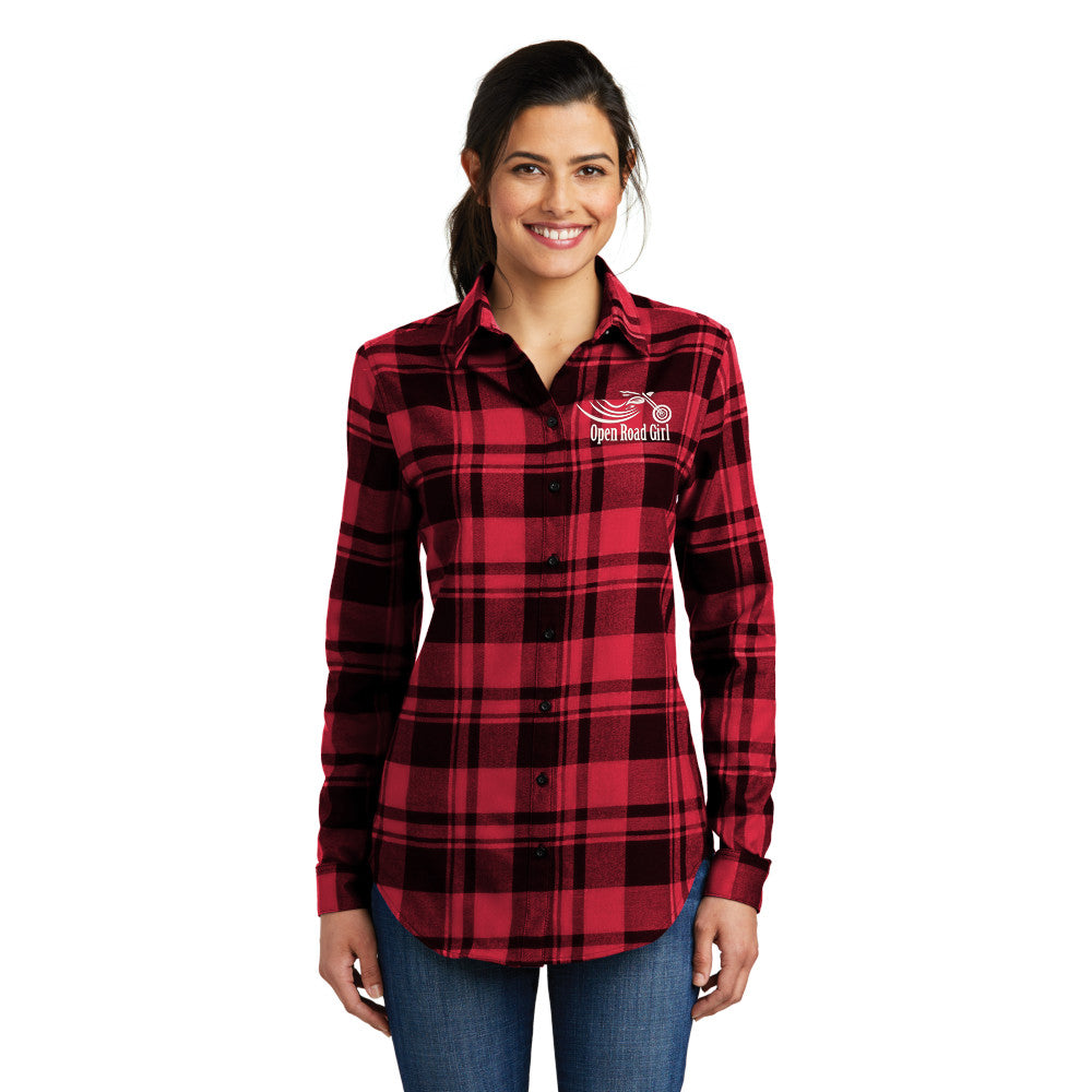 Open Road Girl Ladies Plaid Flannel Tunic, 4 COLORS