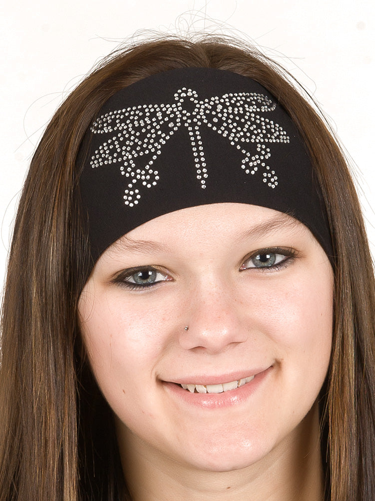 Tie-back Stretchy Rhinestone Bandana Dragonfly Design, 4 Colors