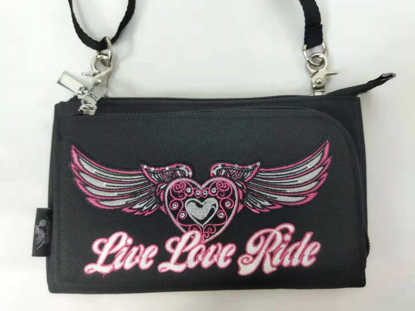 PINK Wing Live Love Ride Durable Canvas Hip Purse