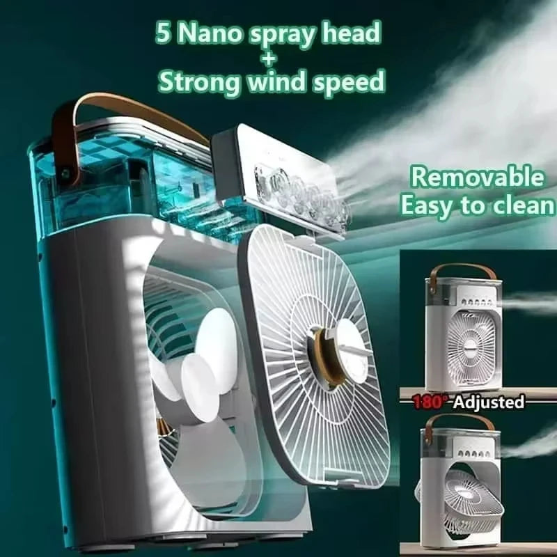Xiaomi New 3-in-1 Fan Air Conditioner Household Small Air USB Electric Fan Air Cooler LED Night Light Water Mist Office Home