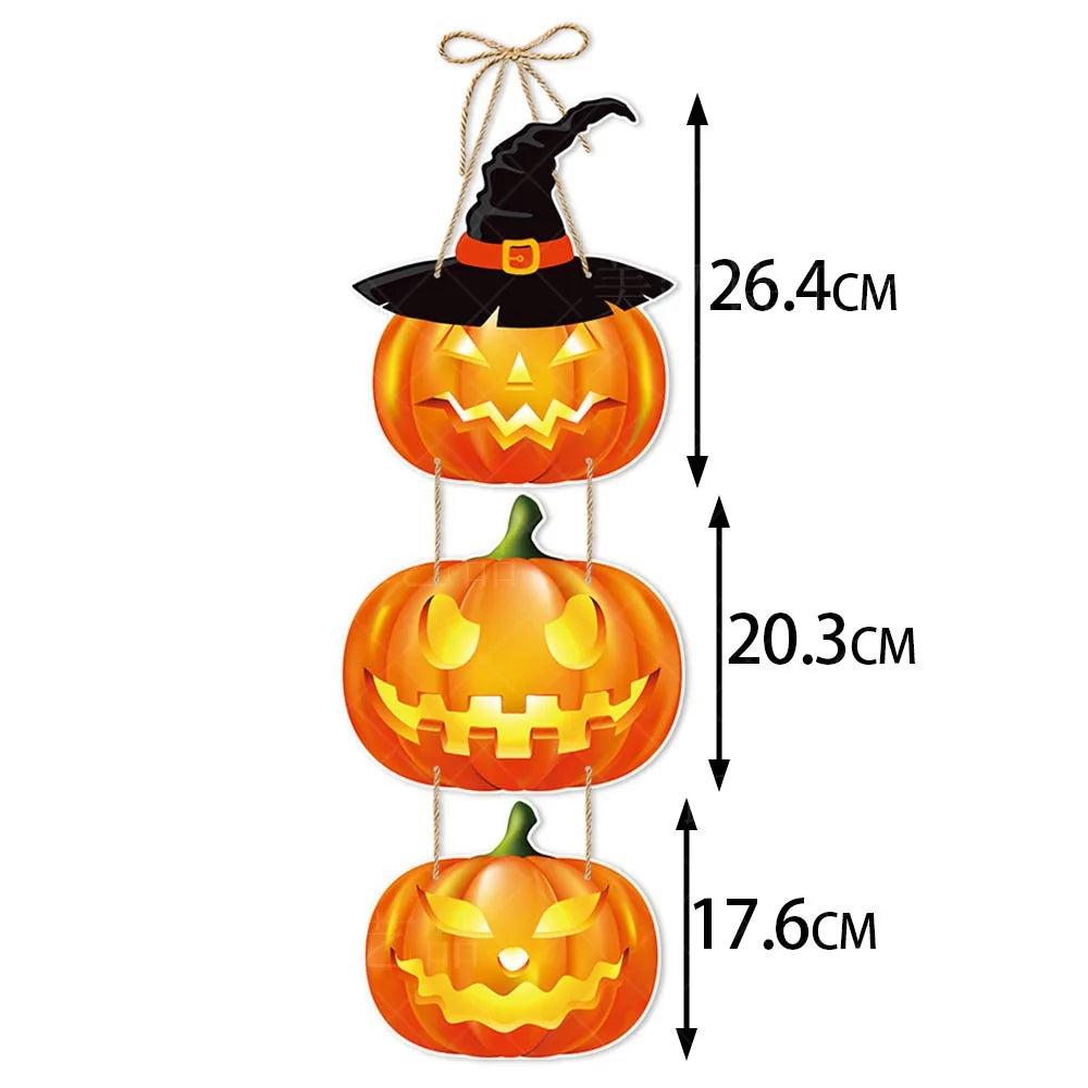 Halloween Hanging Sign Festive Pumpkin Bat and Skull Designs for Home Door Wall Yard Decor Decor Party Outdoor Indoor Supplies