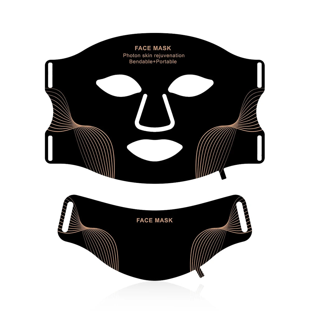 Silicone Red Light Therapy Mask 7 Color LED Face Mask anti Aging Rejuvenation Brighten Facial Mask with Eye Protection Cushion