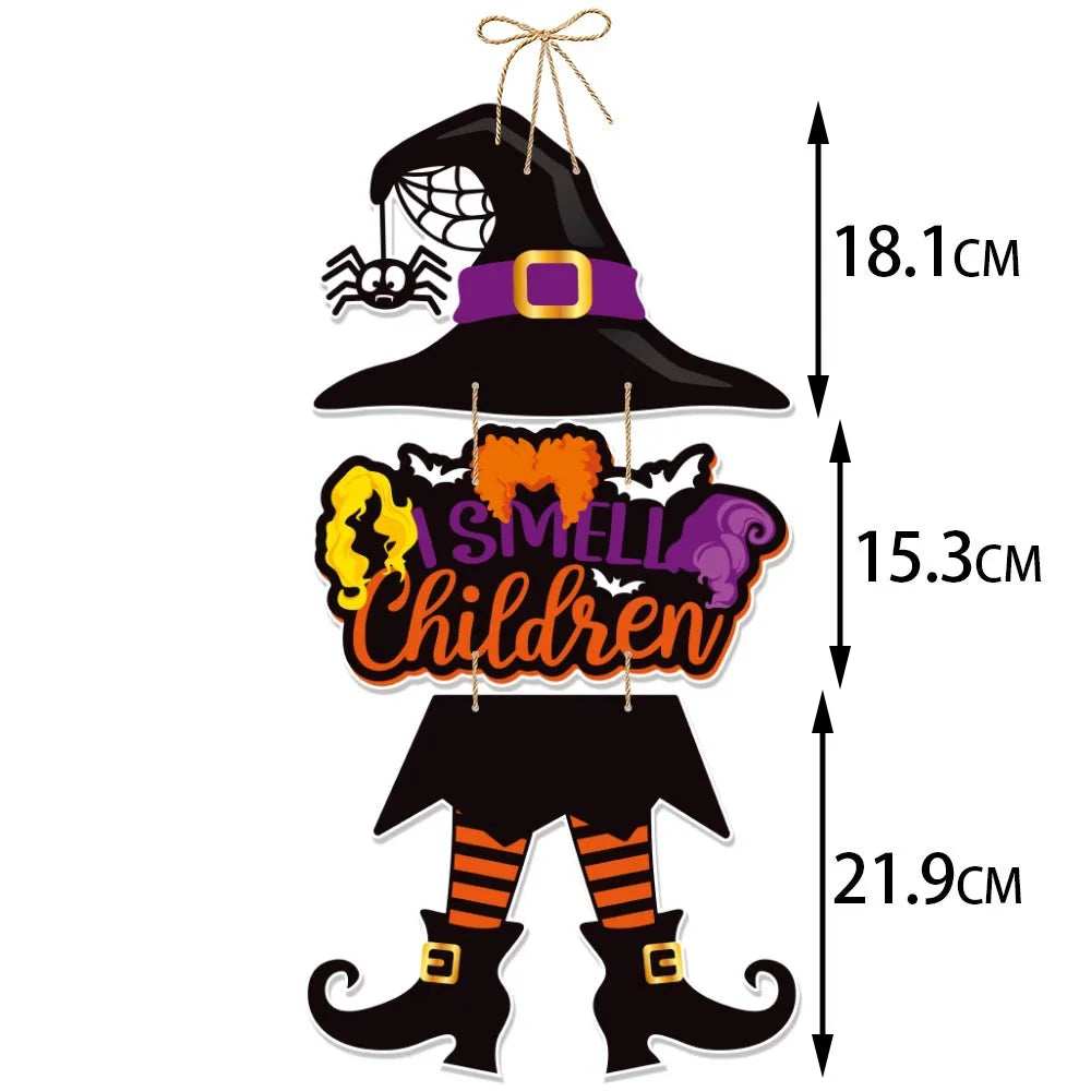 Halloween Hanging Sign Festive Pumpkin Bat and Skull Designs for Home Door Wall Yard Decor Decor Party Outdoor Indoor Supplies