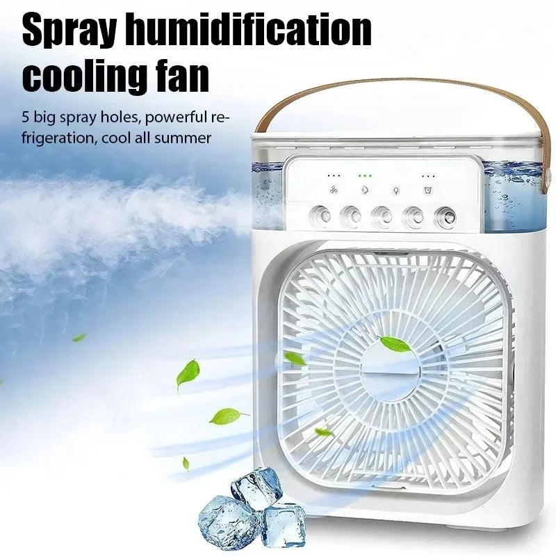 Xiaomi New 3-in-1 Fan Air Conditioner Household Small Air USB Electric Fan Air Cooler LED Night Light Water Mist Office Home
