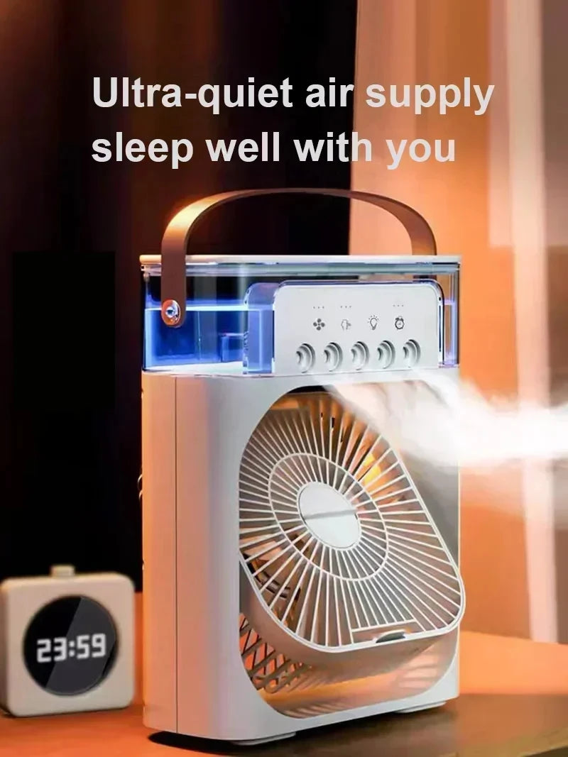 Xiaomi New 3-in-1 Fan Air Conditioner Household Small Air USB Electric Fan Air Cooler LED Night Light Water Mist Office Home