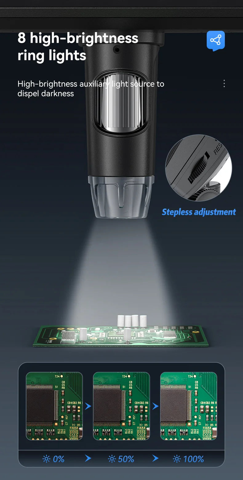 Portable 7" IPS Digital Microscope 1200X Magnification HD USB Professional Electron Microscopios for Phone Soldering Repair Tool