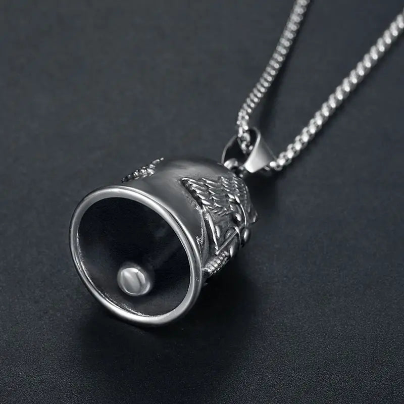 Angel Ride Motorcycle Bell Pendant Biker Hip Hop Rock Metal Punk Ride Party Accessories Trend Amulet Jewelry Gift