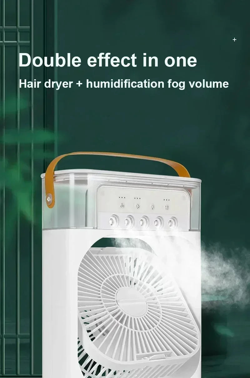 Xiaomi New 3-in-1 Fan Air Conditioner Household Small Air USB Electric Fan Air Cooler LED Night Light Water Mist Office Home