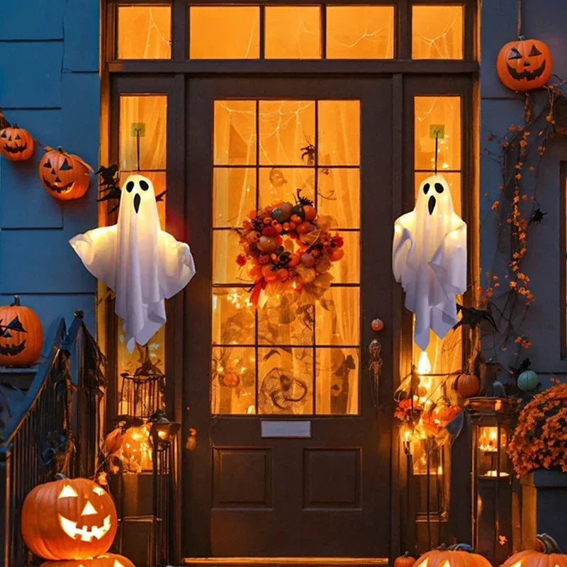Halloween Hanging Ghost Decor, Light Up Flying Ghosts for Indoor Outdoor Garden Party, Scary Spooky Ornament Halloween Gifts