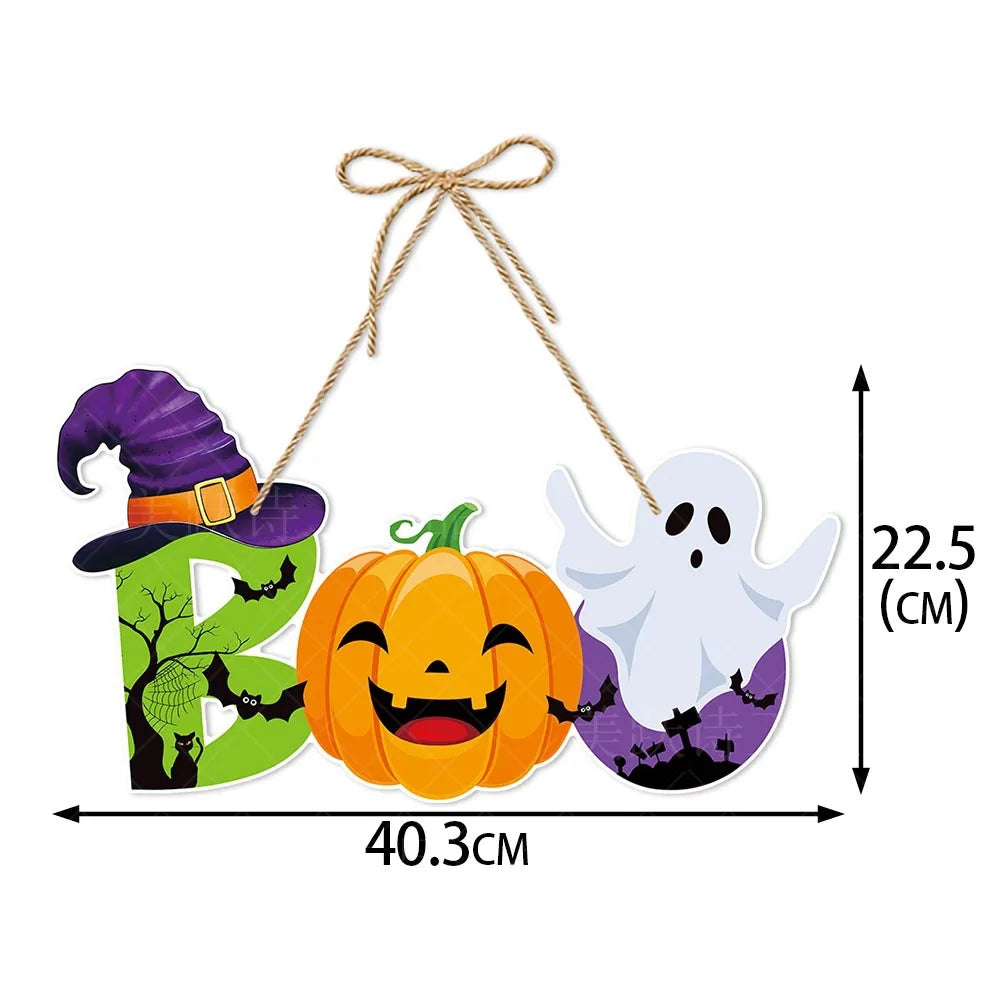 Halloween Hanging Sign Festive Pumpkin Bat and Skull Designs for Home Door Wall Yard Decor Decor Party Outdoor Indoor Supplies