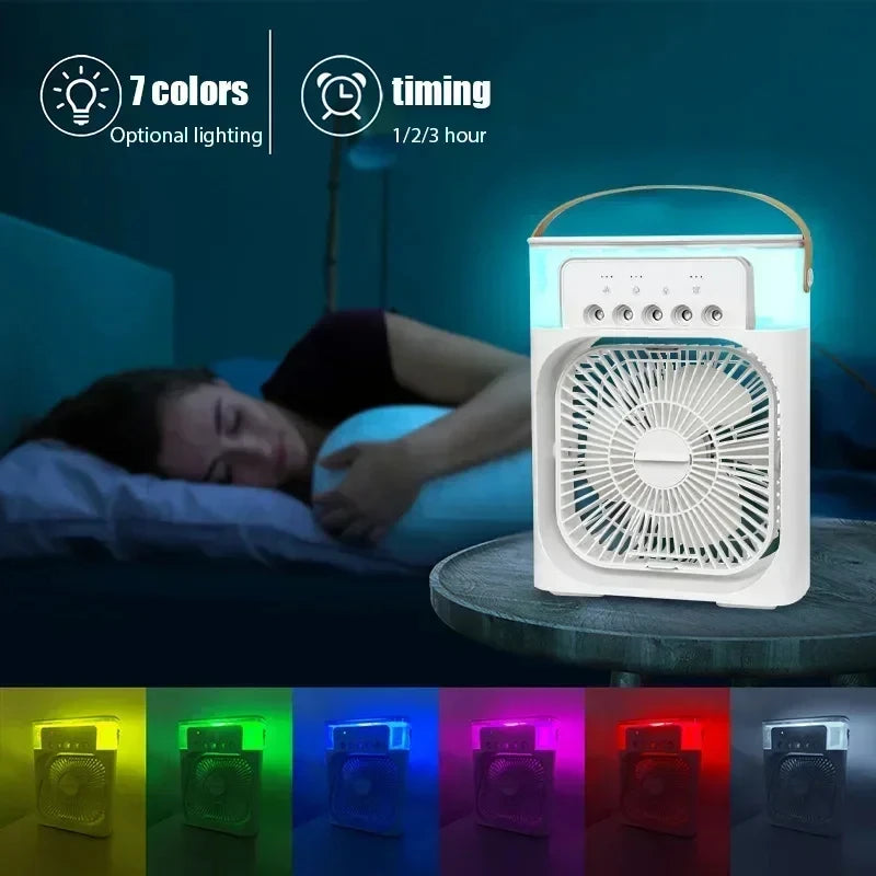 Xiaomi New 3-in-1 Fan Air Conditioner Household Small Air USB Electric Fan Air Cooler LED Night Light Water Mist Office Home