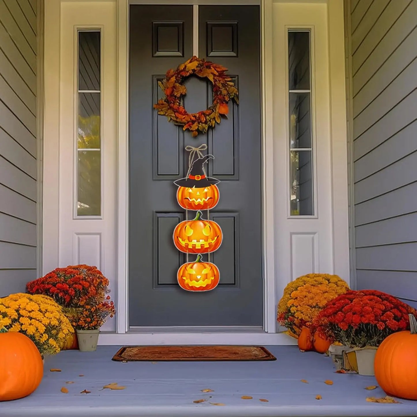 Halloween Hanging Sign Festive Pumpkin Bat and Skull Designs for Home Door Wall Yard Decor Decor Party Outdoor Indoor Supplies