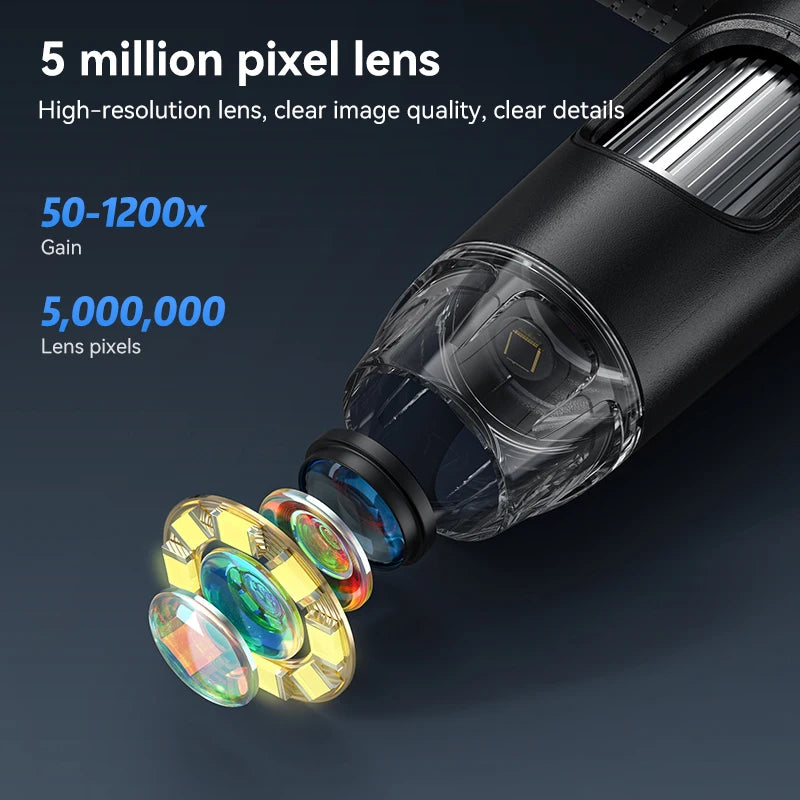 Portable 7" IPS Digital Microscope 1200X Magnification HD USB Professional Electron Microscopios for Phone Soldering Repair Tool