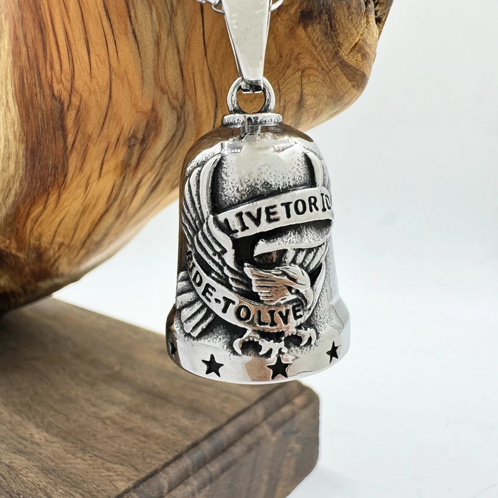 Ride To Live Pendant 316L Stainless Steel Jewelry Jingle Bell Stars Motorcycles Man Pendant