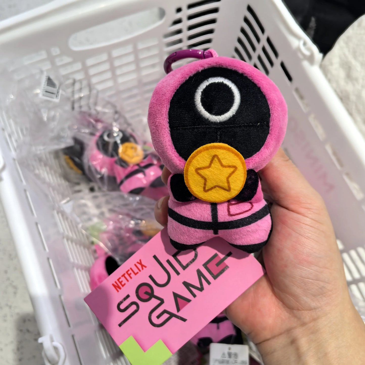 Squid Game Soft Plush Keyring - Cute Collectible Fan Gift, Bag & Keys Accessories (Men in Red & Men in Black)