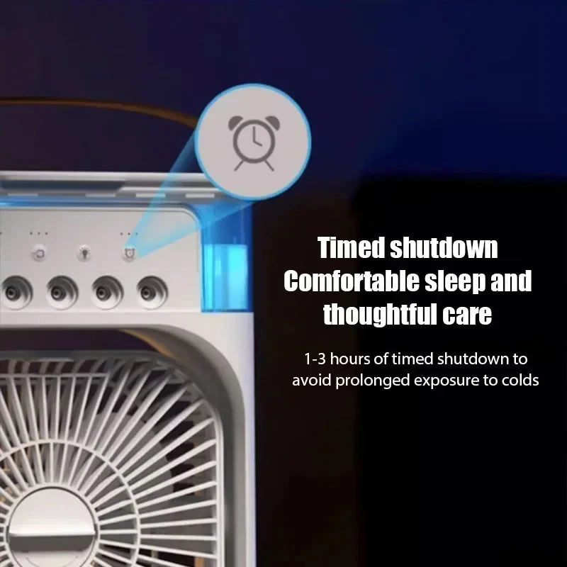Xiaomi New 3-in-1 Fan Air Conditioner Household Small Air USB Electric Fan Air Cooler LED Night Light Water Mist Office Home