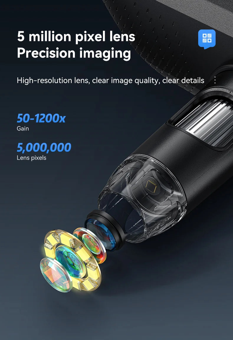 Portable 7" IPS Digital Microscope 1200X Magnification HD USB Professional Electron Microscopios for Phone Soldering Repair Tool