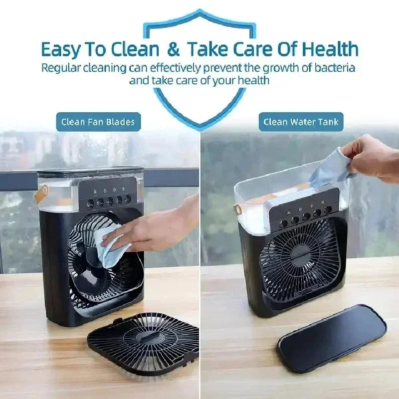 Xiaomi New 3-in-1 Fan Air Conditioner Household Small Air USB Electric Fan Air Cooler LED Night Light Water Mist Office Home