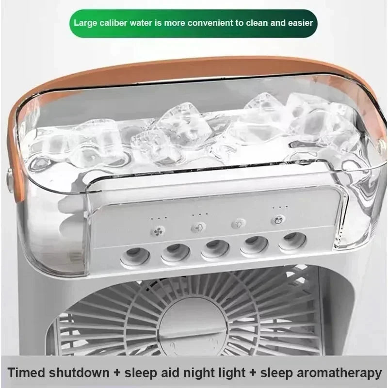 Xiaomi New 3-in-1 Fan Air Conditioner Household Small Air USB Electric Fan Air Cooler LED Night Light Water Mist Office Home