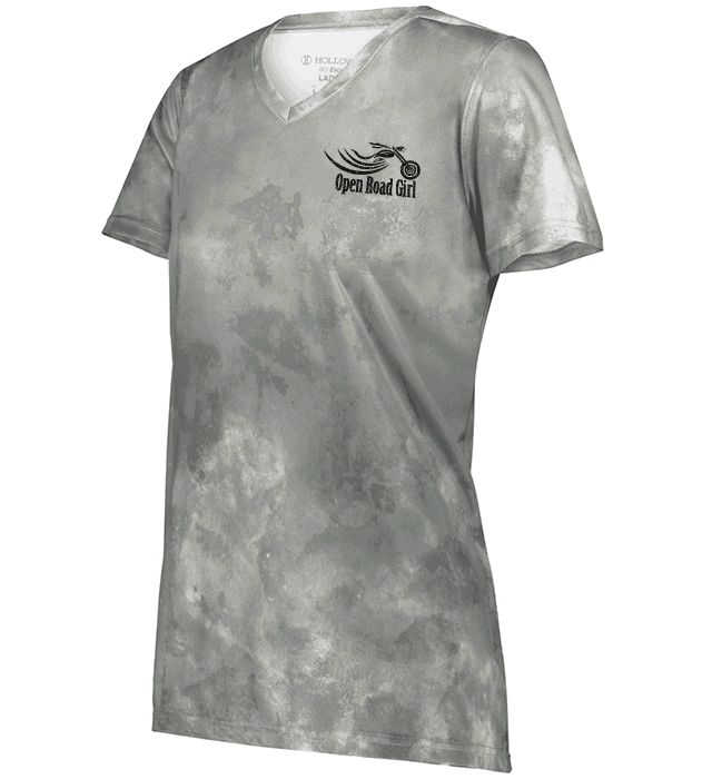 Open Road Girl Cloud Print Vneck Short Sleeve Tee, 4 COLORS