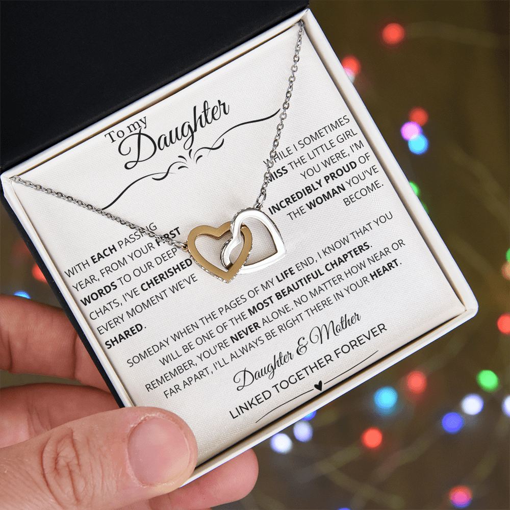 To My Daughter – Interlocking Hearts Necklace | Sentimental Jewelry