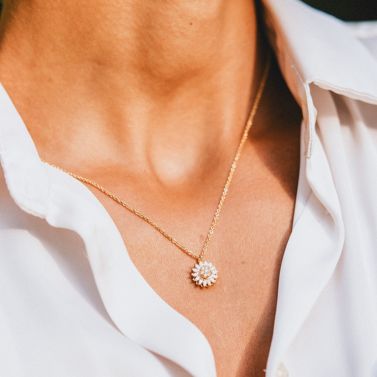 Sunflower Fidget Spinner Necklace