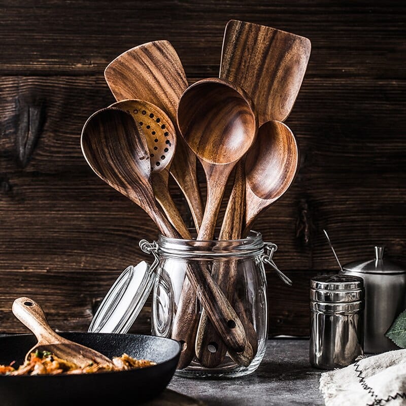 Teak Kitchen Essentials Set