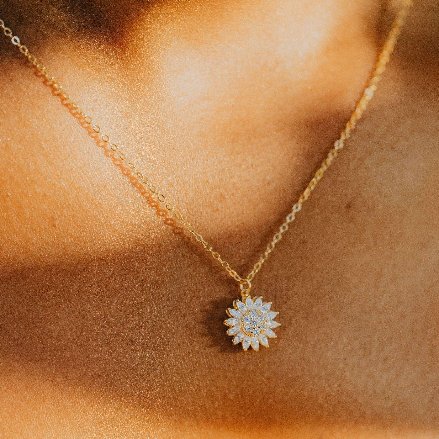 Sunflower Fidget Spinner Necklace
