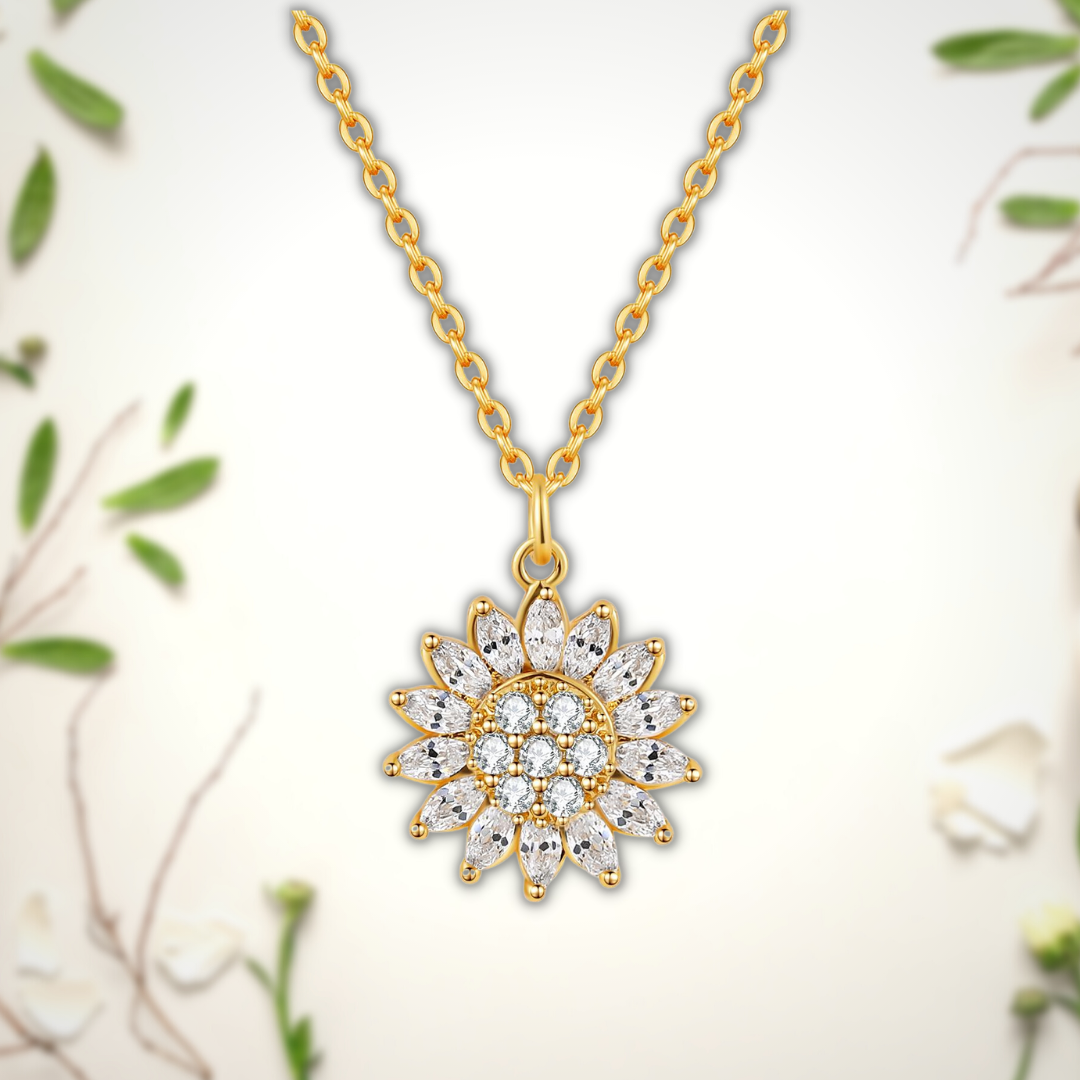 Sunflower Fidget Spinner Necklace