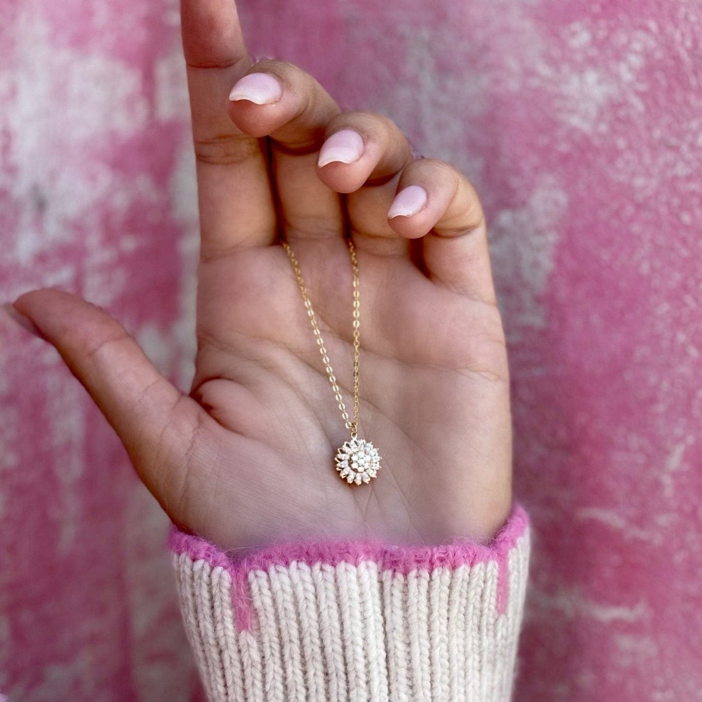 Sunflower Fidget Spinner Necklace