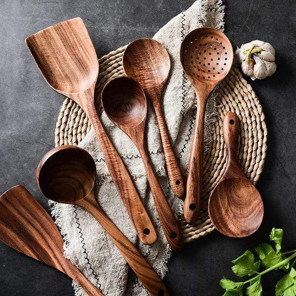 Teak Kitchen Essentials Set
