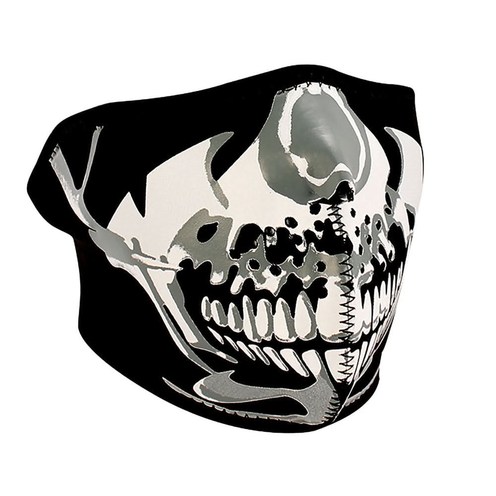 WNFM23H ZAN® Half Mask- Neoprene- Chrome Skull