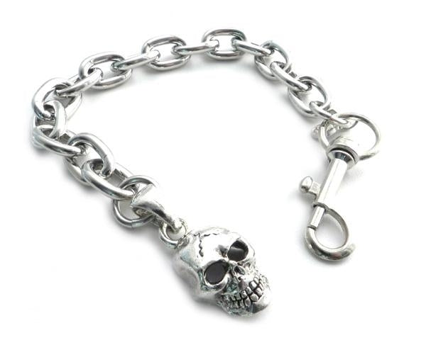 BC11-SKXL Skull Pendant on link Chain Bracelet 8" Bracelets qykyai-sq.myshopify.com