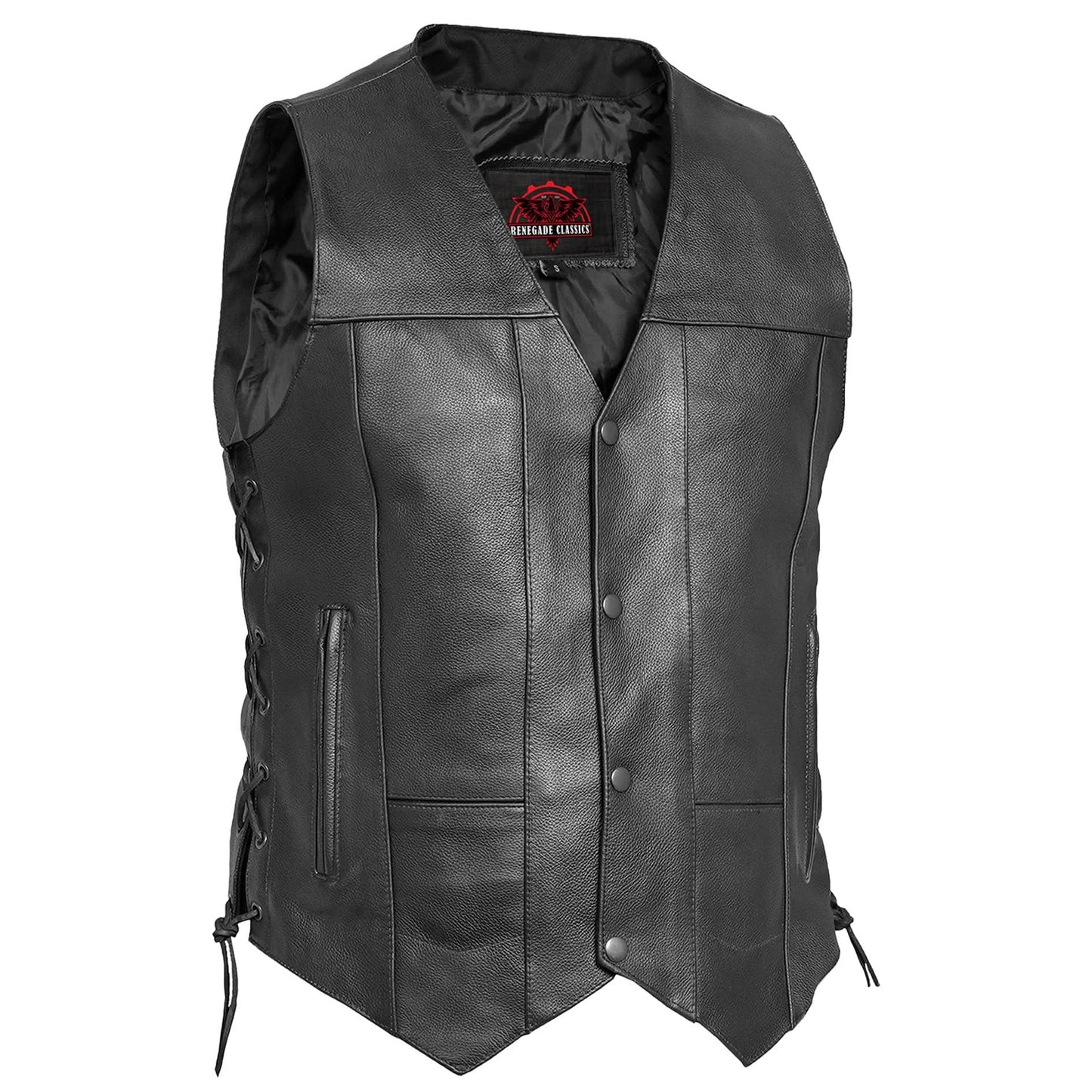 Men's Line Ranger Multi-Pocket Motorcycle Vest - Black