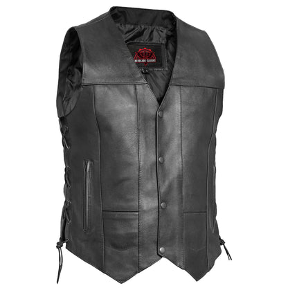 Men's Line Ranger Multi-Pocket Motorcycle Vest - Black