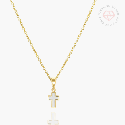 Pure Grace Cross Necklace- Gold Vermeil & Sterling Silver  Necklaces  qykyai-sq.myshopify.com