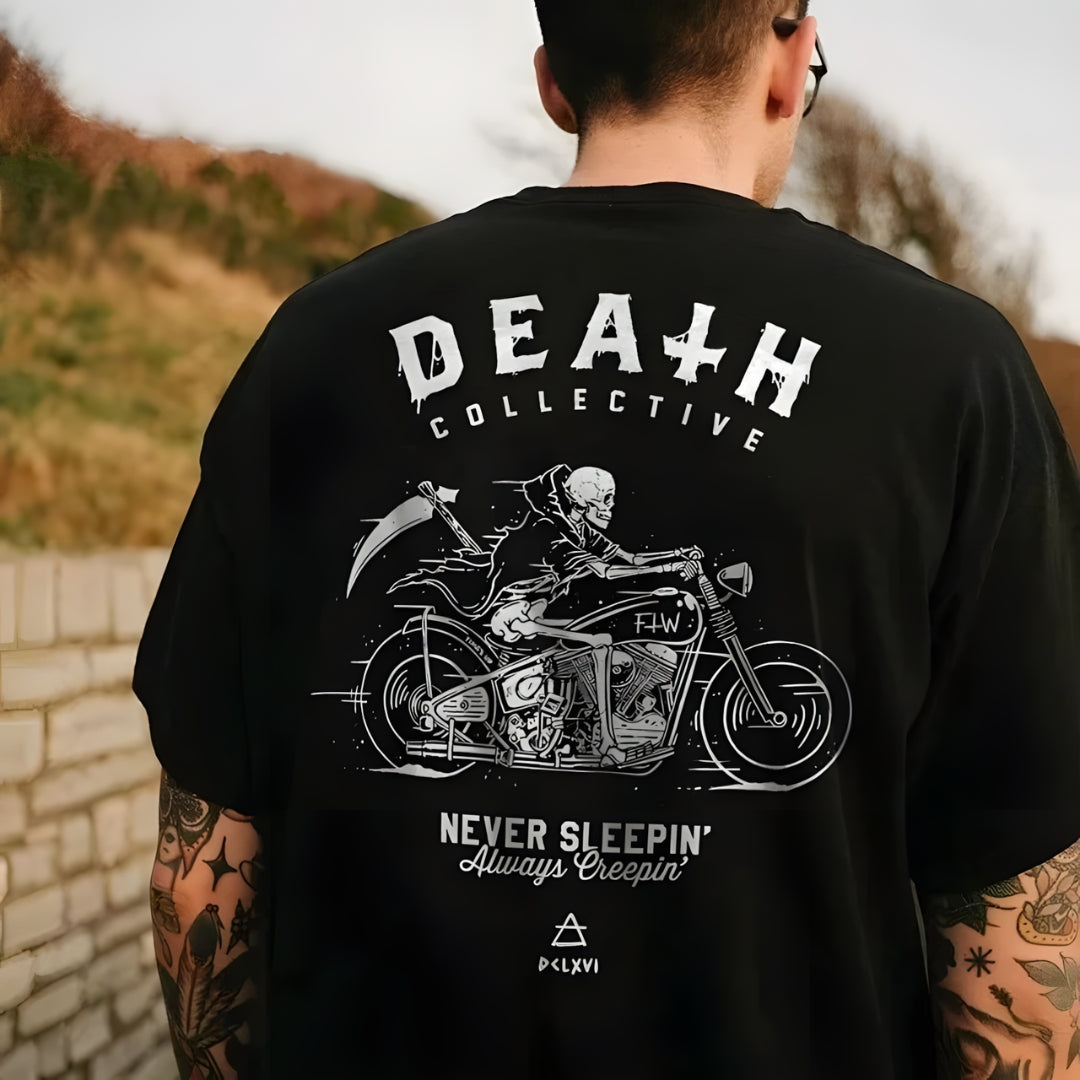 Style and Fashion Graphic Cotton T-shirt For Biker