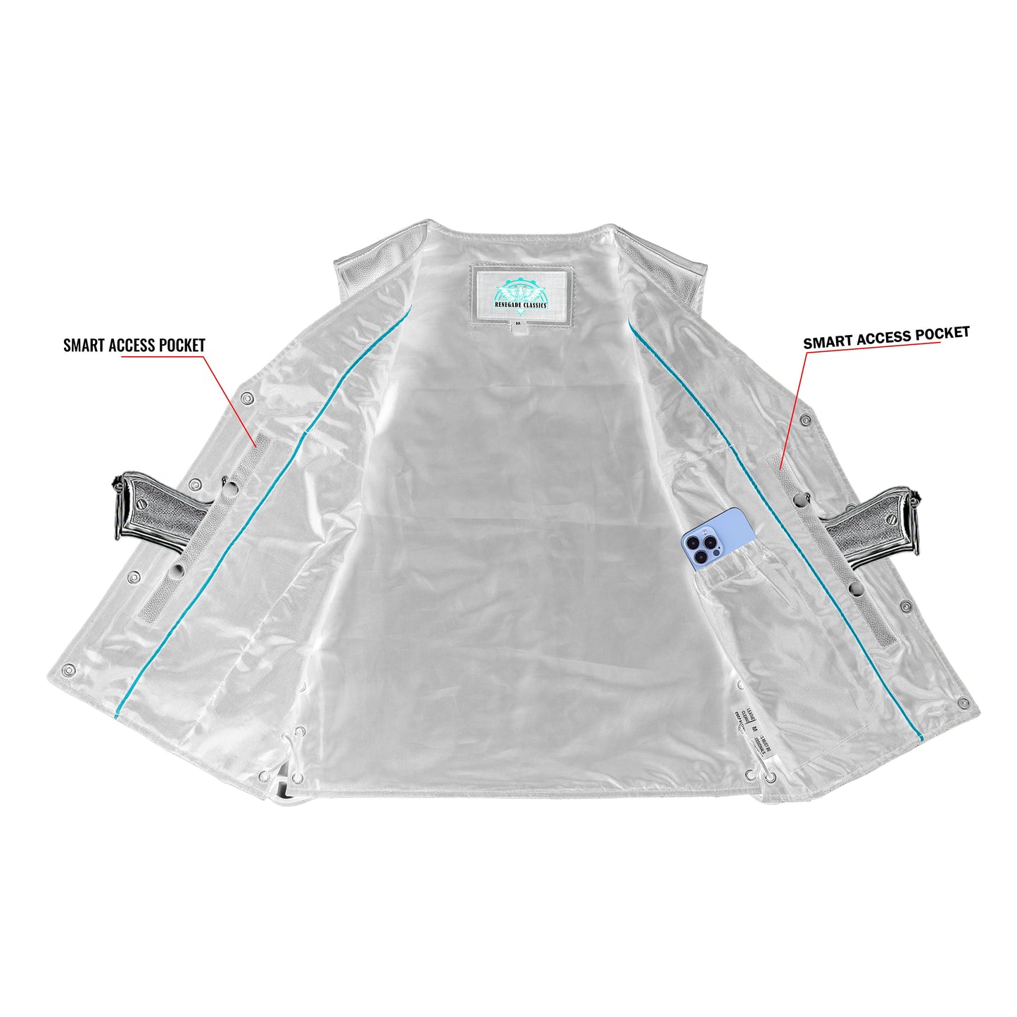 Women's Gray Single Back Panel Concealed Carry Vest