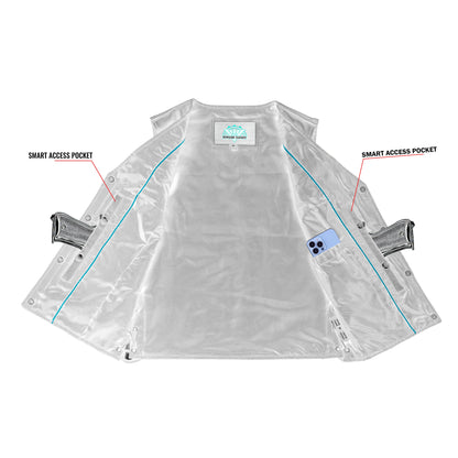 Women's Gray Single Back Panel Concealed Carry Vest