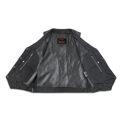 Men's Line Ranger Multi-Pocket Motorcycle Vest - Black