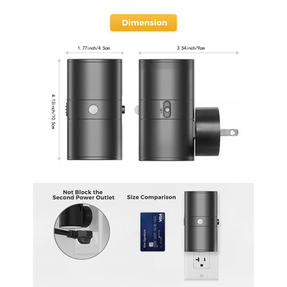 2-in-1 light-controlled sensor night light, plug wall lamp, LED ambient light, dimmable bedroom lighting