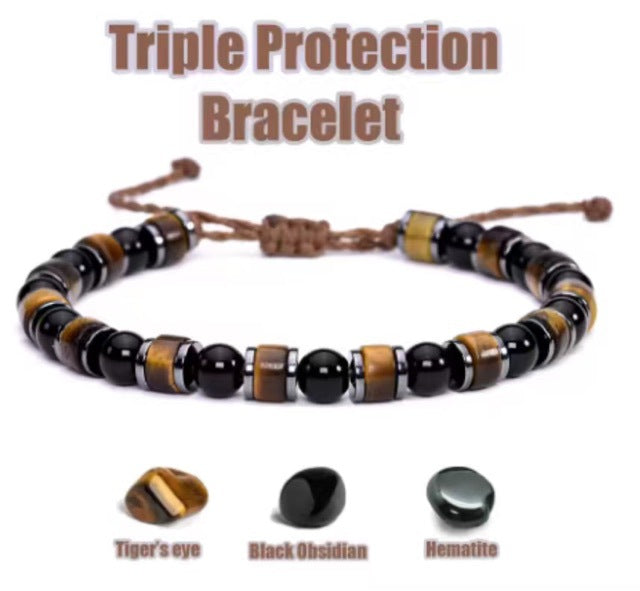 Rosewood obsidian bracelet