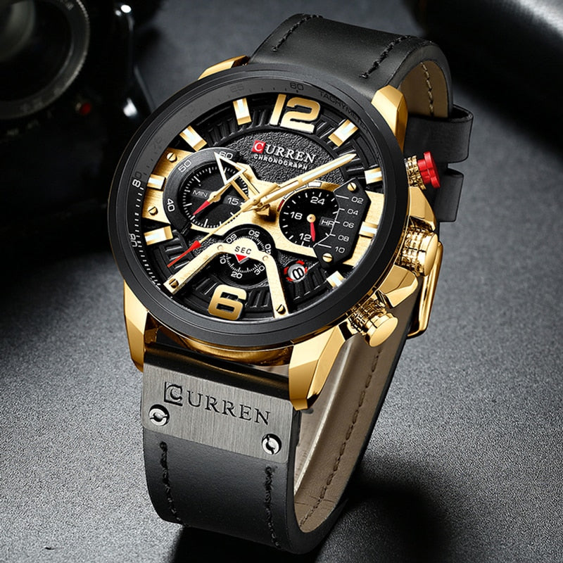 Military Leather Chronograph Wristwatch -   Military Leather Chronograph Wristwatch    qykyai-sq.myshopify.com
