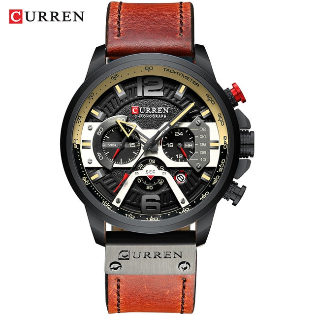 Military Leather Chronograph Wristwatch -   Military Leather Chronograph Wristwatch    qykyai-sq.myshopify.com