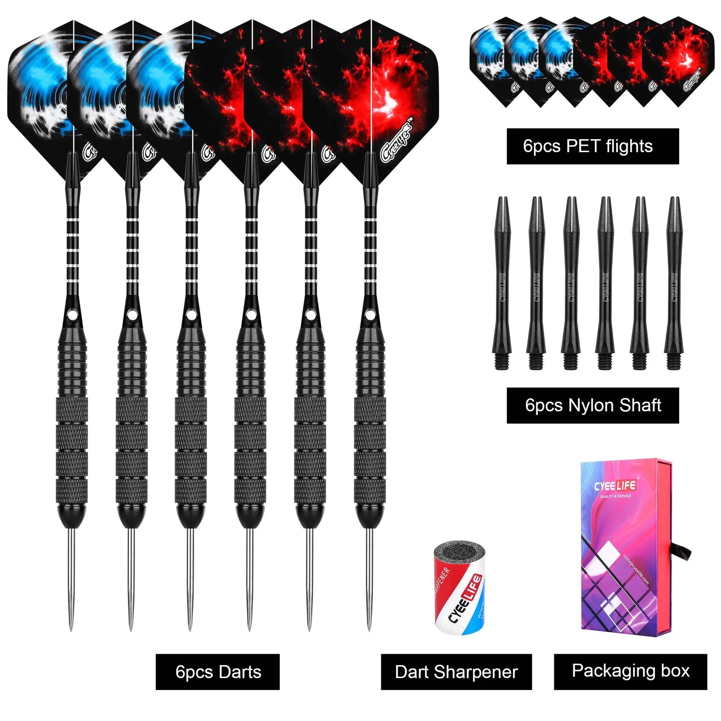 CyeeLife 6/12PCS 24G hard dart steel needle - 