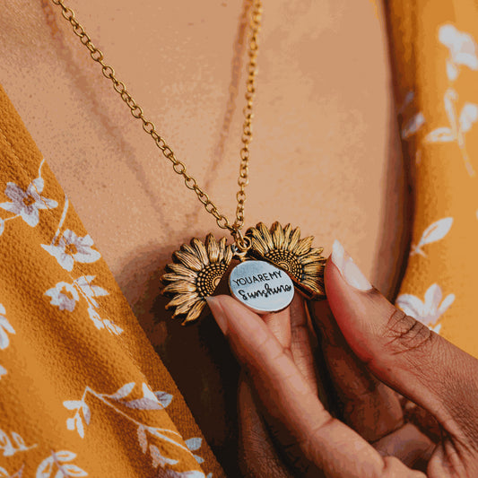 Sunshine in My Heart – Sunflower Pendant Necklace - 
